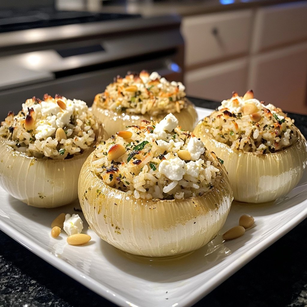 Greek Stuffed Onions