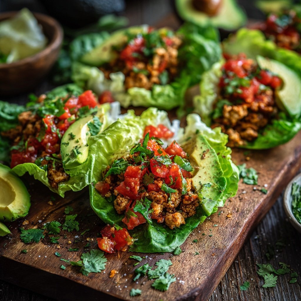 Ground Chicken Taco Lettuce Wraps