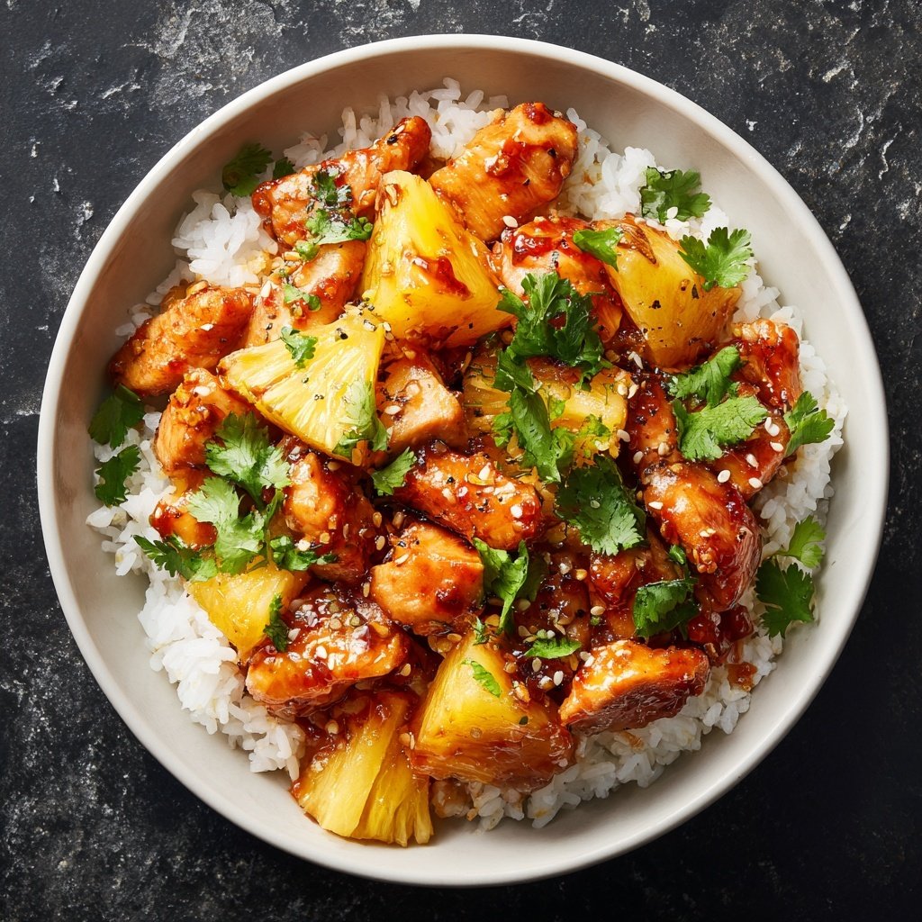 Sweet Pineapple Chicken Rice Bowl