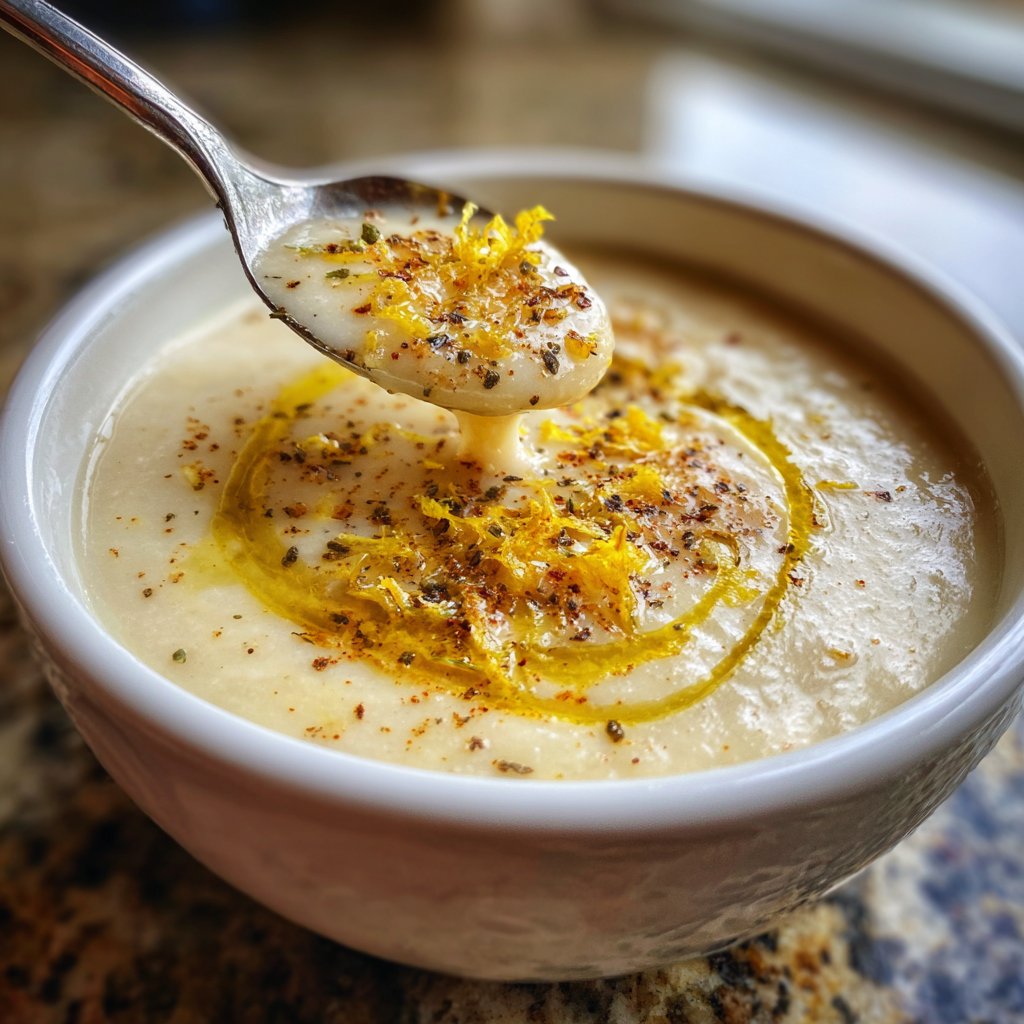 Creamy Lemon White Bean Soup Bowl
